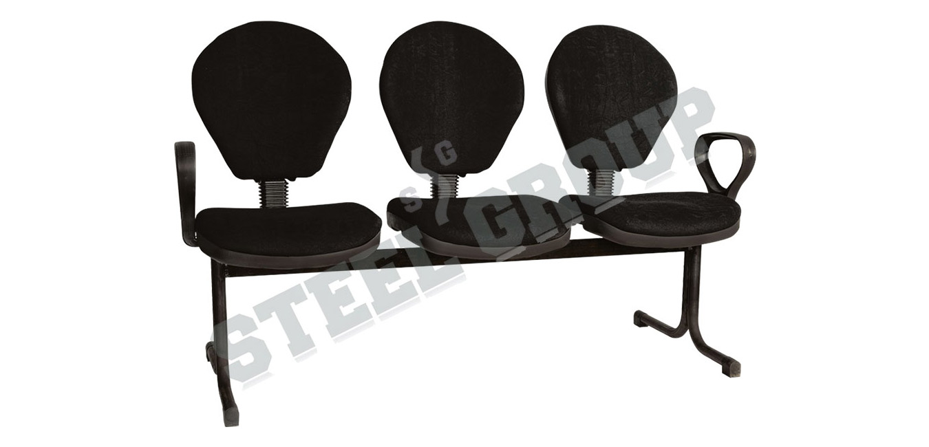 STL - 062 | Black Triple Waiting Chair